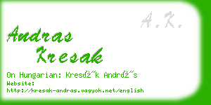 andras kresak business card